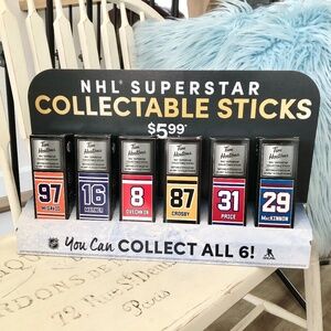 NHL, Tim Hortons, Collectable, Mini, Hockey Sticks, Superstar Lockers & Display